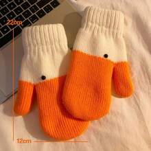 Autumn And Winter Funny Goose Yarn Finger Gloves For Women | Autumn And Winter | Warm | Plush | Thick | Cold Proof | Cute Gloves