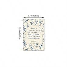 1pc Proverbs 3:5 Bible Verse Wall Art, Scripture Print On Canvas, Blue Floral Pattern, Christian Decor Poster, Suitable For Living Room, Bedroom, Dorm, Office, Gift For Her, Framed Or Unframed - Multicolor - View 13