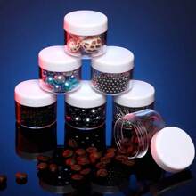 40 Pieces Round Pot Jars Plastic Cosmetic Containers Set With Lid For Liquid Creams Sample,Gemstone Diamond Jewelry Storage, 5-20g, 10/40pcs - màu đen - Xem 9