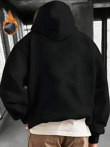 Thick Fleece Men's Hoodie - Autumn/Winter Long Sleeve Sweatshirt - B Boys Club Print Design - Perfect For Casual Wear, Parties - Ideal Halloween Gift, Christmas Present, Birthday Choice - màu đen - Xem 9