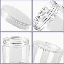 20 Pack Clear Plastic Jars With Snap-Lock Lids - Wide-Mouth Kitchen & Craft Storage Containers, Space-Saving Round Jars For Candy, Spices, Bathroom, Office - Ideal For Home, Commercial Use - Easy Grip Lid Closure, Food Storage Containers, Versatile Container, Snaplock