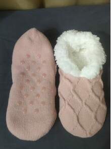 Damen Dicke Fleece-gefütterte Bodensocken, warm & rutschfest für Zuhause ohne Schuhe, Winter