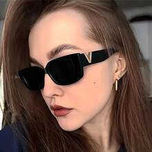 Stylish Cat Eye Women's Glasses - Luxurious V-Shaped Design, Anti-Glare Lenses, Lightweight PC Frame, Suitable For Driving And Fashion - màu đen - Xem 4