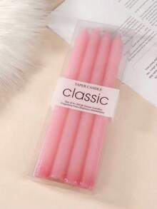 4pcs/Box Smokeless Scented Candles, Long-Lasting Candles For Home, Birthday, Party, Wedding, Romantic Dinner, Various Colors, Classic Red & White Candles For DIY, Emergency Lighting