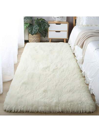 Luxe Faux Fur Thickened Bedside Long Area Vloerkleed Soft, Thick, Durable Anti Slip Bottom, Bedroom Living Room view 4