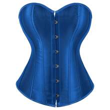 Strapless Vintage Silk Bodysuit Front Lace Tight Non-Stretch Polyester Women Apparel For Adult Carnival Costume Occasions - <>藍色 - 查看 1