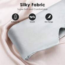 FRESHME Silk Sleep Mask Dark Eye Mask, Zero Eye Pressure Face Mask, Suitable For Women And Men, Comfortable Ultra Soft Eye Mask With Adjustable Elastic Strap, For Travel Sleep Yoga - Gray - View 6