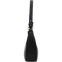 FashionPuzzle Small Crescent Shoulder Bag Underarm Purse - 黑/黑 - 查看 3