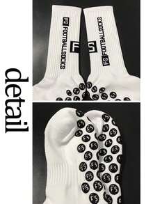 5/10/20 Pairs New Latex Dot Football Sports Socks, Anti-Slip Thick Terry Cushion Socks, Fall