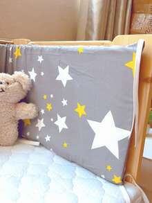 1pc Baby & Kids Bed Rail Guard, Removable & Washable Anti-Fall Anti-Collision Bed Bumper, Soft Bed Safety Guard For Girls & Boys, Ideal Gift - Yellow and White Stars - View 6