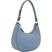 FashionPuzzle Small Crescent Shoulder Bag Underarm Purse - 藍灰色/藍灰色 - 查看 2