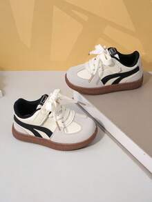 Kids Sports Shoes, Toddler & Little Kids Casual Shoes, Fashion Girls Shoes With Lace, Running Sneakers - Beige - View 8