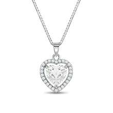 Elegant Necklace For Women, With Heart-Shaped Pendant Made Of High-Quality Zirconia And Plated In 925 Silver - 銀色 - 查看 5