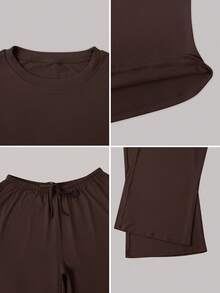 NcmRyu 1 Set Damen bequemer, lässiger Straight-Leg Langarm-Trainingsanzug mit weiter Passform für Fitness, Laufen und Outdoor-Sport