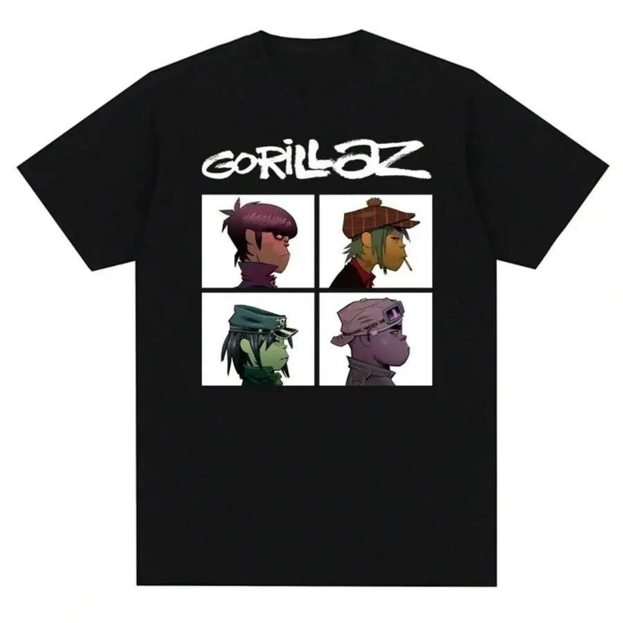 Camiseta de manga corta con estampado de la banda de música de estilo punk rock, moda casual de los 90, talla grande para mujer - Negro18 - Ver 1