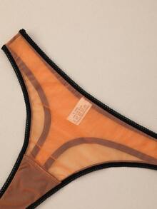 5pcs Women's Minimalist Comfortable Mesh Thong Panties