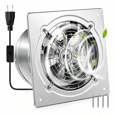 Extractor De Aire Ventilador Industrial 8 Pulgadas 80w Metálico Soplador De Aire Extractor Para Cocina Restaurante Taller Hotel Extractor Cocina Extractor Aire Extractor De Aire Ventilador Potente
