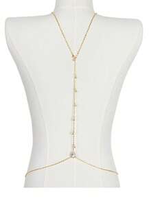 Fashionable Elegant Backless Chain, European And American Personalized Body Chain, Luxury Wedding Accessory, Zirconia Teardrop Chest Chain - Star - View 9