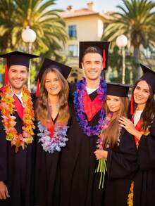 5/12/20pcs Hawaiian Flower Garland Necklaces, Artificial Flower Necklaces, Tropical Flower Garland Headbands For Summer Beach/Pool Decorations, Festival Party Decorations, Wedding Decorations, Family Party Decorations, Hula Dance Party Decorations, Graduation Parties, Dance Party Decorations, Birthday Decorations,Christmas (Colors Are Randomly Selected)