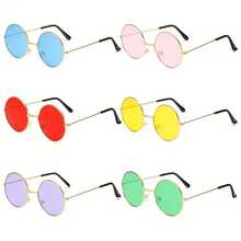 Retro Round Sunglasses Colorful  Round Frame Glasses Color Sunglasses Lens