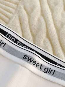 9pcs/Pack Sweet Girl Solid Color Minimalist Style Panties, Letter Waistband Comfortable Everyday Wear Triangle Briefs For Teen Girl