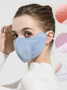 Custom Logo Winter Warm Thickened Eye Protection Outdoor Fashion Cold-Proof Mask, Washable Facemask - Black - View 9