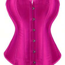 Strapless Vintage Silk Bodysuit Front Lace Tight Non-Stretch Polyester Women Apparel For Adult Carnival Costume Occasions - 橘色 - 查看 2