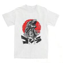Man T-Shirt Godzillaed Japan Monster T Shirts Trending Horror Beach Tees Vintage Cotton Tshirt For Men's Clothing Tshirt1