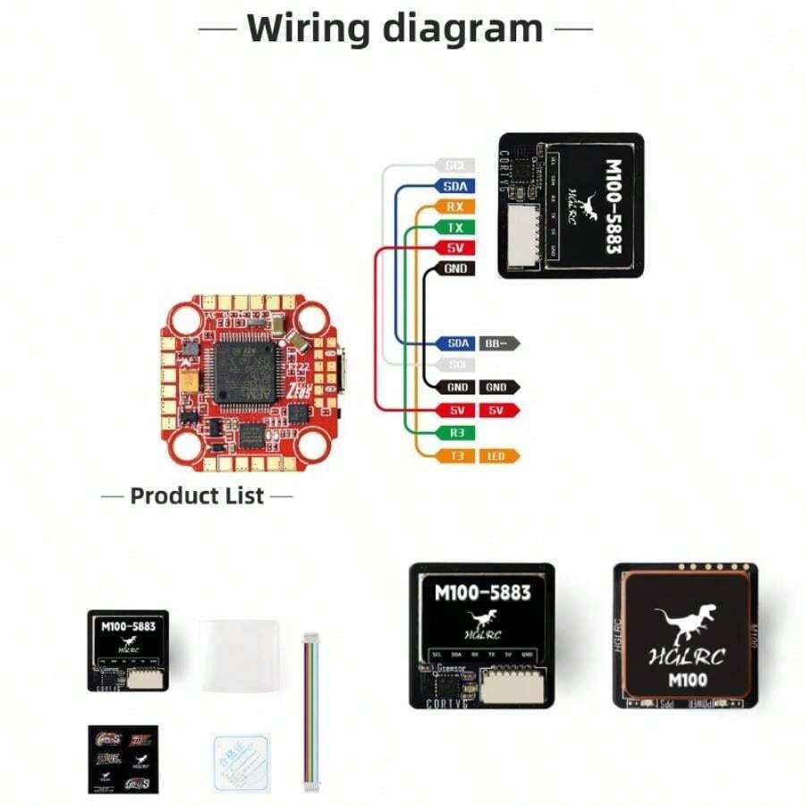 M100 - 5883 GPS Compass Module, Upgraded 10th Generation Chip Compatible With FPV Fixed - Wing UAV