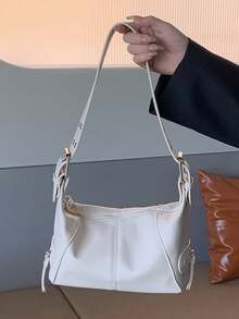 Bolsa resistente y elegante con cremallera; bolso de hombro versátil