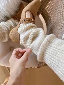 1 Pair Of Women's Autumn And Winter Knitted Leg Covers And Socks, Suitable For JK Style, College Style, Ballet
