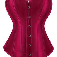 Strapless Vintage Silk Bodysuit Front Lace Tight Non-Stretch Polyester Women Apparel For Adult Carnival Costume Occasions - <>藍色 - 查看 3