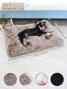 1PC Washable Plush Pet Crate Bed For Dog Pet Mat Bed For Cat Fluffy Comfy Pet Sleeping Mat Warm And Comfortable Soft Long-Hair Fluffy Pet Bed For Large, Medium, Small Dogs Breeds,Please Arrange It By Hand Before Use, And It Is Recommended To Buy One Size Larger. - Multicolor - View 7