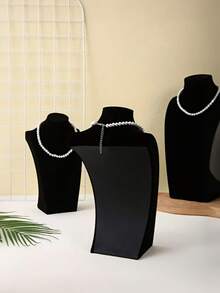 1pc Black Velvet Mannequin Bust Jewelry Display Stand, High-Quality Velvet Necklace Pendant Jewelry Photography Prop - Multicolor - View 8