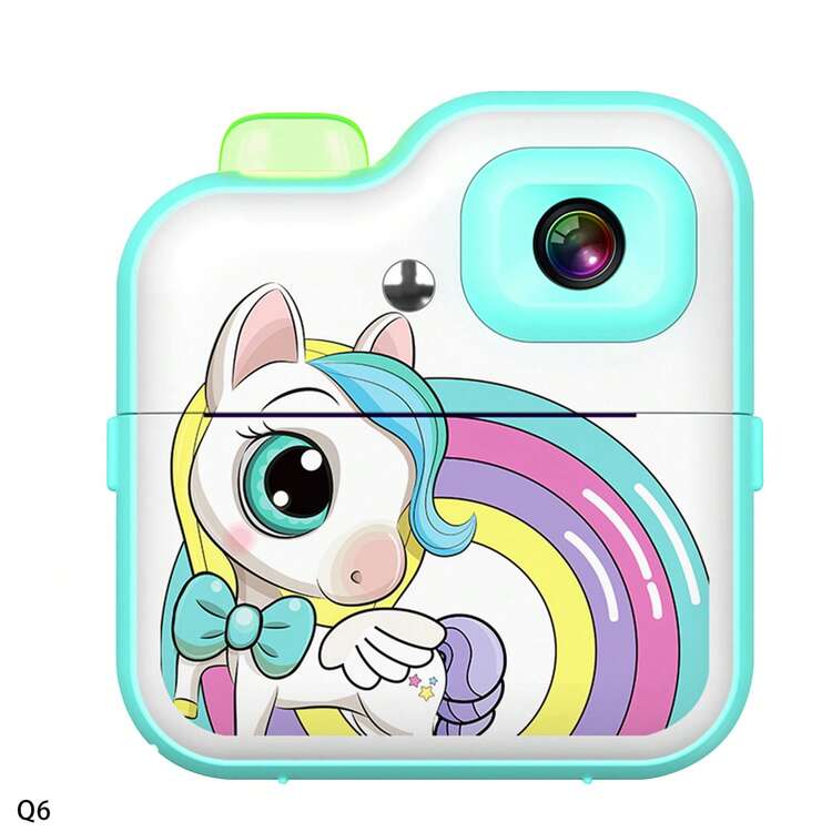 儿童即时打印相机，适合6-10岁女孩的圣诞节/生日礼物，便携式旅行相机玩具，适合3-12岁男孩女孩，寓教于乐的玩具 - 彩色 - 查看 16