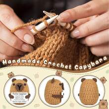 1 Hand-Crocheted Positive Capybara - Made Of High-Quality Thread, This Hand-Crocheted Capybara Is Soft To The Touch And Compact, Making It Perfect For Carrying Around. The Meticulous Design Not Only Gives It A Cute Appearance, But Also A Symbol Of Encouragement. - Multicolor - View 4