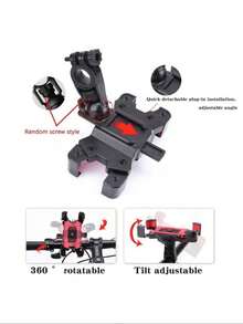 1 件 ABS 360° 可旋转防掉落自行车手机支架，快速安装自动锁定自行车手机支架，适合 4.7-6.8 英寸手机，多功能户外骑行导航配件，可固定在自行车、山地车、购物车、电动滑板车、婴儿车等上。兼容 、Android 手机，生日礼物，家人，朋友，适用于自行车和电动自行车户外摩托车配件自行车手机支架自行车配件