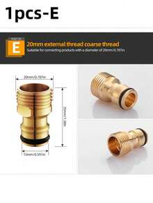 1pc Anti-Leakage Quick Connect Garden Hose Adapter - (Various Styles, Fits Different Sizes) Brass Faucet/Washing Machine Thickened Faucet, Inlet Pipe, Brass Faucet Interface Adapter, Durable, Anti-Rust Faucet Converter, Convenient For Watering - Multicolor - View 14