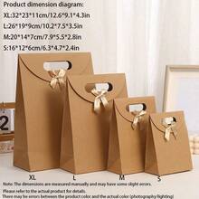 2/5 piezas Bolsas de papel kraft de Navidad, bolsas de papel kraft con solapa superior, bolsas para ropa, bolsas de regalo de unicolor, bolsas de embalaje, bolsas con asa de lazo, cajas de embalaje para panadería, bolsas para aperitivos, adecuadas para Navidad.