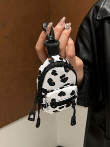 Mini Pouch Small Canvas Coin Purse Wallet, Travel Tactical Bag For AirPods, Earphones, Galaxy Buds, Coins, Keys, Paper Money, Zebra, Leopard, Cow, Cherry, Daisy Print - Multicolor - View 9