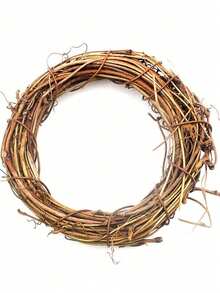 1 pezzo Base di corona in rattan naturale (senza decorazioni) - Adatto per fai-da-te, design floreale e decorazione per porta | Adatto per matrimoni, festa della mamma, Ramadan, festival della luna, San Valentino, feste di compleanno, raduni e decorazione da giardino | Stile rustico americano, consigliato per la stagione dei matrimoni