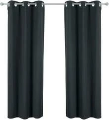ESQUIMAL Cortina Blackout Juego de 2 Cortinas con Ojales - Blackout Curtains 2 Panels (Azul Marino, 0.94 x 1.60 m) - Negro - Ver 5