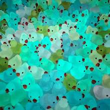 100 piezas de patos mini con luces intermitentes, patos pequeños de resina de colores, patos de resina mini con luz, modelos de animales de plástico ocultos, para decoración de casita de juguete, paisaje micro y acuario, mejor regalo (color aleatorio)