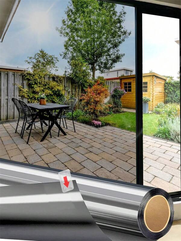 Einseitige Fensterfolie, Wärme- und Sonnenschutzfolie, Sichtschutzfolie für Zuhause, Anti-UV-reflektierende Folie für Badezimmer, Büro, Tür