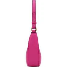 FashionPuzzle Small Crescent Shoulder Bag Underarm Purse - 紫紅色/紫紅色 - 查看 3