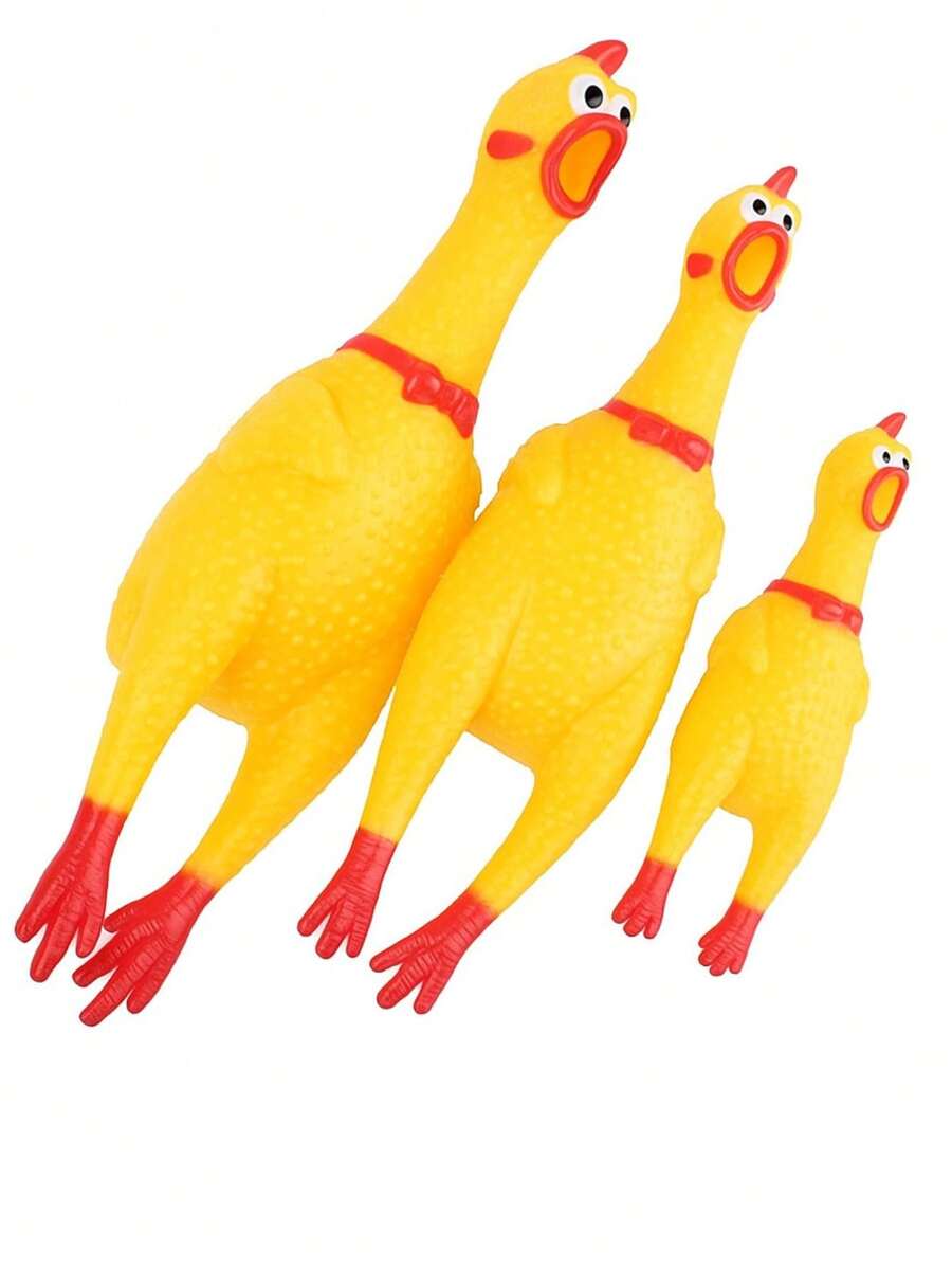 Chicken Chew Toy Fun Sound Toy For Dogs 3 Sizes - Yellow - View 1