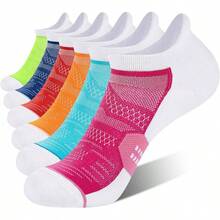 6 Pack Women's Ankle Running Socks Cushioned Low Cut Tab Athletic Socks Popular Comfortable - 白色多色 - 查看 4