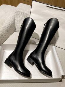 2025 High Quality Hot Selling Autumn New Chunky Heel Tall Boots, Versatile Fashion Over-The-Knee Low Heel Pointed Toe Elegant Minimalist Women Shoes