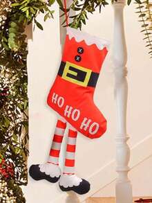 1pc Christmas Stocking Gift Bag Sock Decoration Prop Gift Bag Hanging Ornament High Heel Christmas Knee-High Sock Christmas Stocking Christmas Tree Decoration Sock Fireplace Party Christmas Dinner Decoration Gift Bag Home Decor Christmas Decorations Room Decor