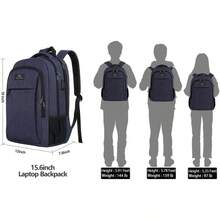 Mochila para portátil con carga USB, mochila de 15.6 pulgadas, mochila antirrobo para hombres, mochila de viaje impermeable y delgada, regalo para hombres y mujeres, negro: electrónica - azul - Ver 12